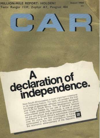Car: The Motoring Journal of Southern Africa, Volume 12, Number 7, August 1968